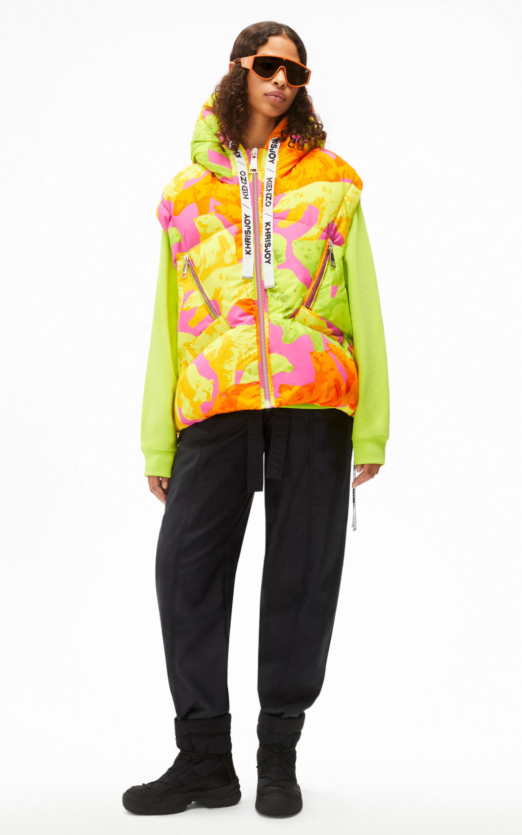 Kenzo Neon Polar Bear Chaqueta Mujer Verde Claro | 8297503-NB